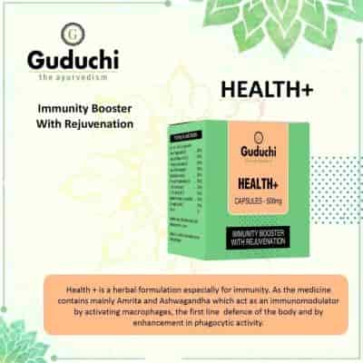 Buy Guduchi Ayurveda Health+ Capsule Strengthens The Immune System Promotes Overall Health And Well-Being
