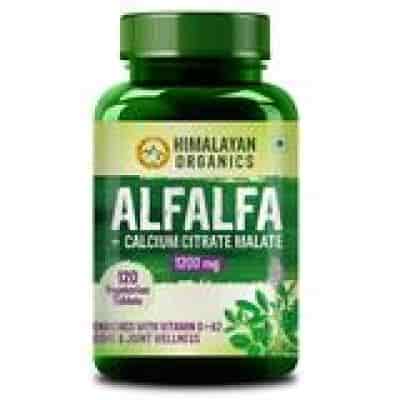 Buy Himalayan Organics Alfalfa Calcium Citrate Malate 1200mg with Vitamin D k2 Mk7 B12 Zinc & Magnesium