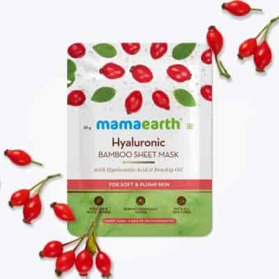 Buy Mamaearth Hyaluronic Bamboo Sheet Mask with Rosehip Oil for Soft & Plump Skin