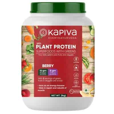 Buy Kapiva 100% Plant Protein Superfoods With Greens Nutrition Powder - Berry