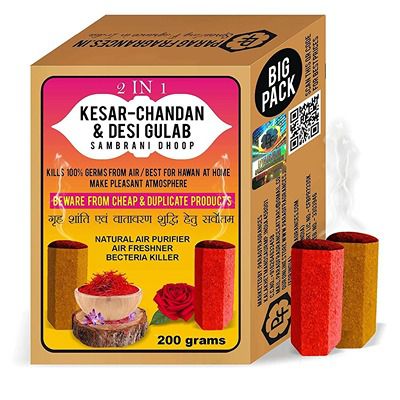 Buy Parag Fragrances Rose and Chandan Kesar Sambrani Incense Dhoop