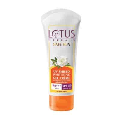 Buy Lotus Herbals Safe Sun UV Shield Whitening Gel Cream SPF 50 UVB and IR PA+++