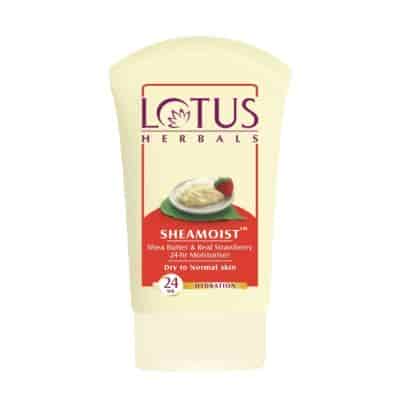 Buy Lotus Herbals Sheamoist Shea Butter and Real Strawberry 24hr Moisturiser