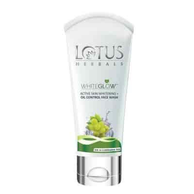 Buy Lotus Herbals Whiteglow Active Skin Whitening + Oil Control Face Wash