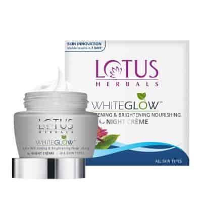 Buy Lotus Herbals Whiteglow Skin Whitening and Brightening Nourishing Night Cream