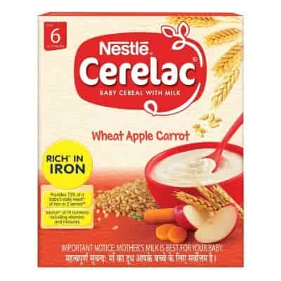 Buy Nestle Cerelac Fortified Baby Cereal with Milk - Wheat Apple Carrot - from 6 Months