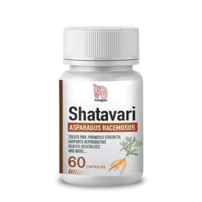 Buy Nirogam Shatavari Capsules for PMS lactation aphrodisiac menopausal symptoms