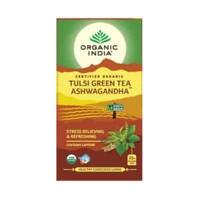 Buy Organic India Tulsi Green Tea Ashwagandha Tea Bags