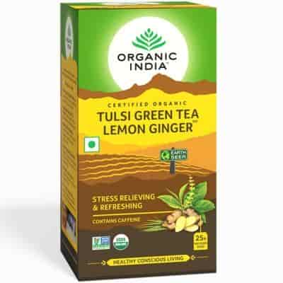 Buy Organic India Tulsi Green Tea Lemon Ginger Tea Bags