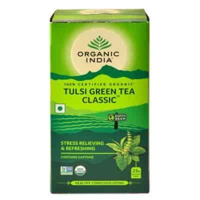 Buy Organic India Tulsi Green Tea Classic Tea Bags