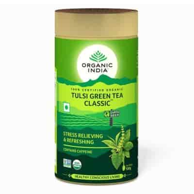 Buy Organic India Tulsi Green Tea Classic Tin