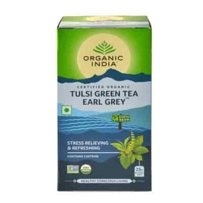 Buy Organic India Tulsi Green Tea Earl Grey Tea Bags