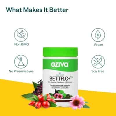 Buy Oziva Bettr C+ Plant Based Vitamin C With Zinc Rosehip Bioflavonoids For Advanced Immunity Better Absorption Than Synthetic Vitamin C