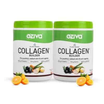 Buy Oziva Plant Based Collagen Builder With Silica Vitamin C Biotin For Anti Ageing Beauty - 250 Grams