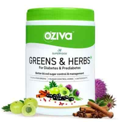Buy Oziva Superfood Greens & Herbs For Diabetes & Prediabetes With Gymnema Fenugreek Milk Thistle Extract