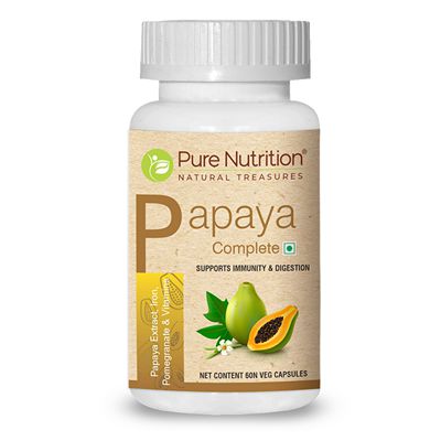 Buy Pure Nutrition Papaya fruit and leaf Extract Veg Capsules