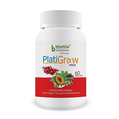 Buy Bhumija Lifesciences PlatiGrow ( Papaya and Giloy Extract ) Capsules