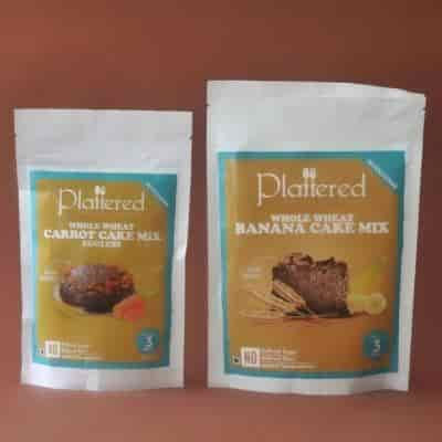 Buy Plattered Whole Wheat Banana Cake Mix+Carrot Cake Mix 320 Grams+225 Grams