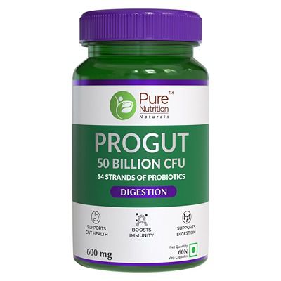 Buy Pure Nutrition Progut 50 billion CFU with 14 Strains of Probiotic Bacteria Veg Capsules