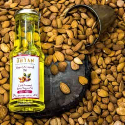 Buy Rejuvenating Ubtan Cold Pressed Gurbandi Almond Oil Edible Glass Bottle