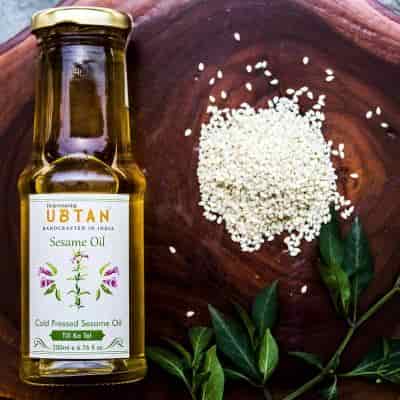 Buy Rejuvenating Ubtan Cold Pressed White Sesame Oil Glass Bottle