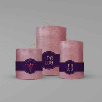 Buy Rewa Hibiscus Scented Pillar Candle Box of 3