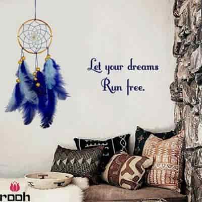 Buy Rooh Dream Catchers Blue and Brass small Hangings