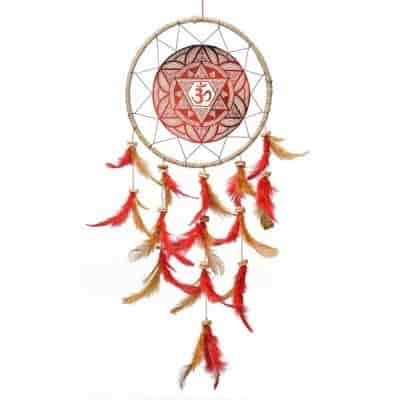 Buy Rooh Dream Catchers Canvas Om Maroon Handmade Hangings