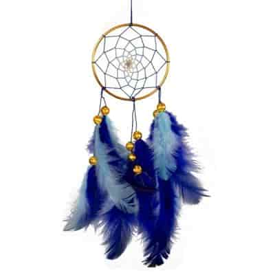 Buy Rooh Dream Catchers Handmade Hangings Blue & Brass Small