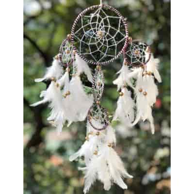 Buy Rooh Dream Catchers White and Brown 4 Tier Handmade Hangings For Positivity