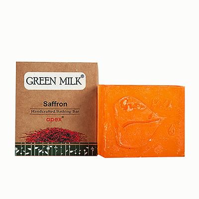 Buy Green Milk Saffron Handcrafted Bathing Bar
