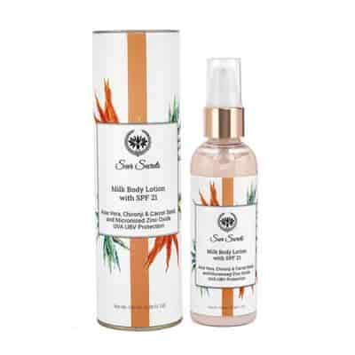 Buy Seer Secrets Aloe Vera Chironji & Carrot Seed Spf 21 Milk Lotion For Sun Damaged Skin