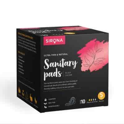Buy Sirona Biodegradable Super Soft Black Sanitary Pads Napkins Day Pads Pack of 10