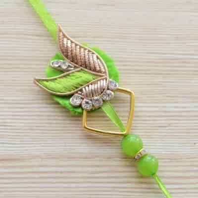 Buy Strands Handmade Ethnic Green Rakhi