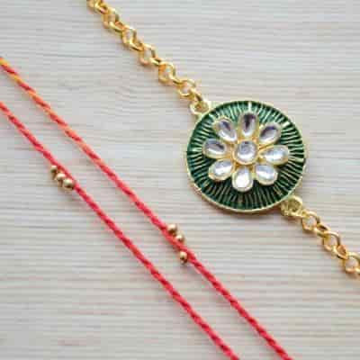 Buy Strands Meenakari Bracelet Rakhi and Mauli Thread Set