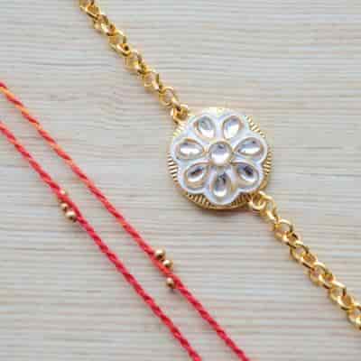 Buy Strands Rajasthani Meenakari Bracelet Rakhi and Mauli Thread Set