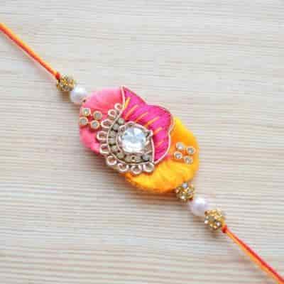 Buy Strands Traditional Kundan Diamante Zardozi Rakhi for Bhaiya