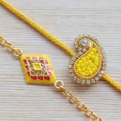 Buy Strands Traditional Paisley Rakhi & Meenakari Bracelet Gift Set