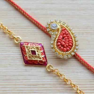 Buy Strands Traditional Rakhi With Bracelet Gift Set For Your Loved One