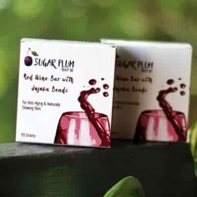 Buy Sugar Plum Soap Co. Red Wine Bar With Jojoba Beads Pack of 2