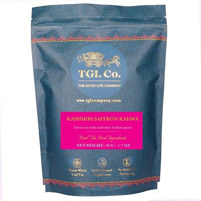 Buy TGL Kashmiri Saffron Kahwa Green Tea Loose Leaf Pack