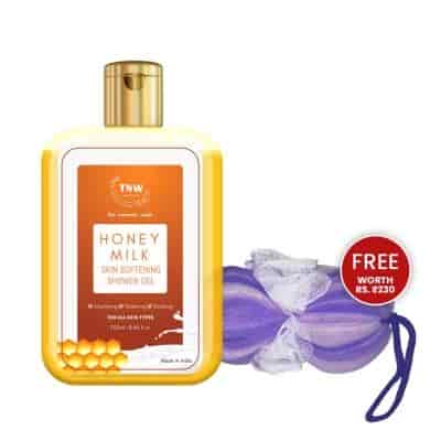 Buy The Natural Wash Honey Milk Shower Gel For Sensitive To Dry Skin Paraben Sulphate Free Get Free Loofah Belt