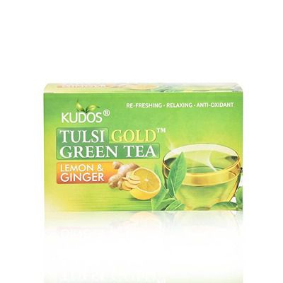 Buy Kudos Ayurveda Tulsi Lemon and Ginger Green Tea Bags
