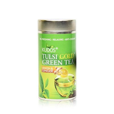 Buy Kudos Ayurveda Tulsi Lemon and Ginger Green Tea Bottle