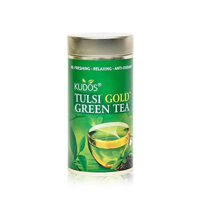 Buy Kudos Ayurveda Tulsi Gold Green Tea Bottle