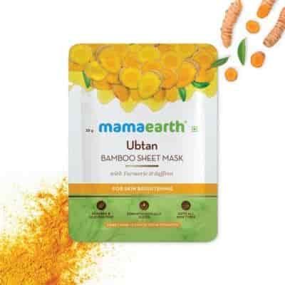 Buy Mamaearth Ubtan Bamboo Sheet Mask with Turmeric & Saffron for Skin Brightening