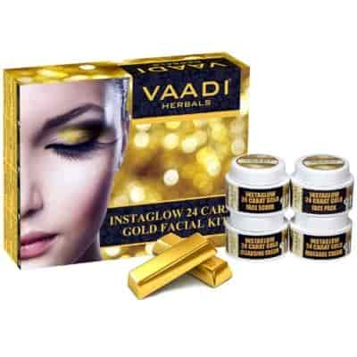 Buy Vaadi Herbals Gold Facial Kit - 24 Carat Gold Leaves, Marigold and Wheatgerm Oil, Lemon Peel Extract