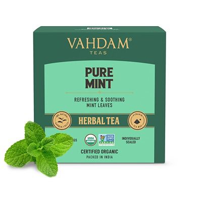Buy Vahdam Pure Mint Herbal Tea Tisane