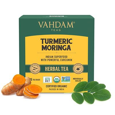 Buy Vahdam Turmeric Moringa Herbal Tea Tisane