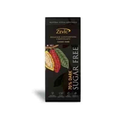 Buy Zevic 70% Belgian Dark Chocolate With Stevia No added sugar